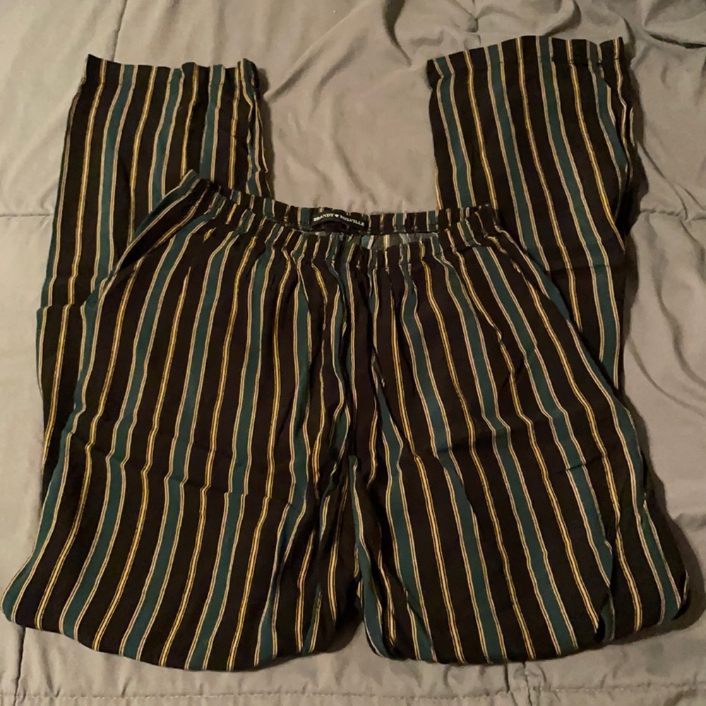 Brandy Melville Black, Green, Yellow Striped Pants